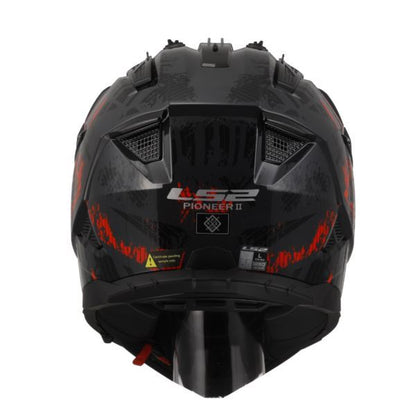 LS2 MX436 Pioneer II Crazy Gloss Black Red-06 - Helmet