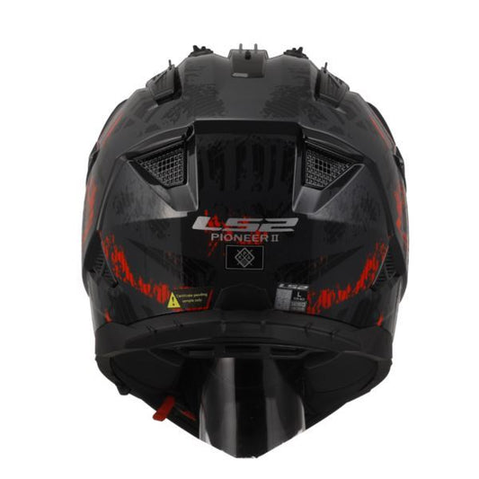 LS2 MX436 Pioneer II Crazy Gloss Black Red-06 - Helmet