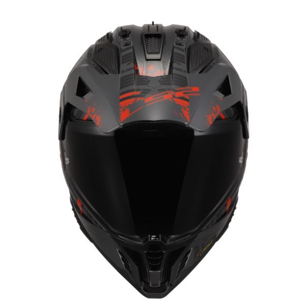 LS2 MX436 Pioneer II Crazy Gloss Black Red-06 - Helmet