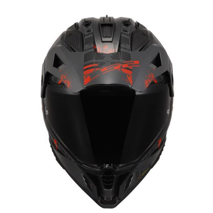 LS2 MX436 Pioneer II Crazy Gloss Black Red-06 - Helmet