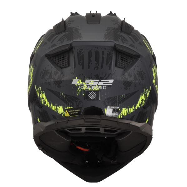 LS2 MX436 Pioneer II Crazy Matt Black H-V Yellow-06 - Helmet
