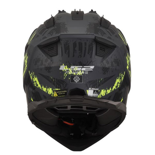LS2 MX436 Pioneer II Crazy Matt Black H-V Yellow-06 - Helmet