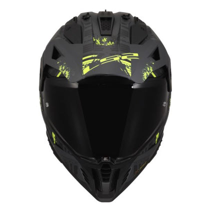LS2 MX436 Pioneer Ii Crazy Matt Black H-v Yellow-06 - Helmet