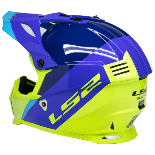 LS2 MX437 Fast Evo Launch Blue Hi-vis - Helmet