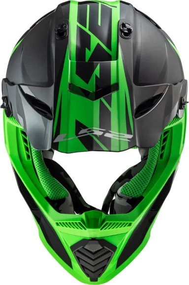 LS2 MX437 Fast Evo Roar Matt-gloss Black Green Helmet - Riders Junction