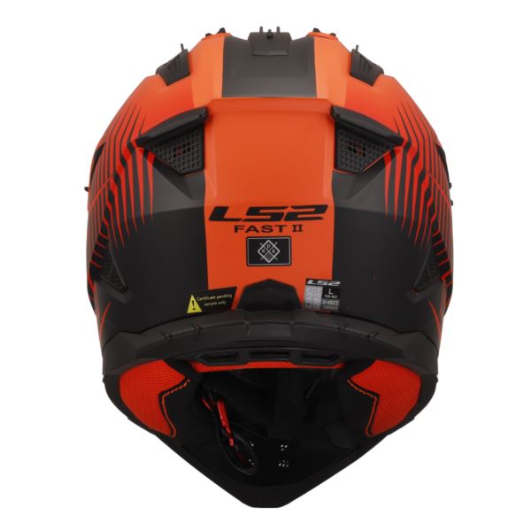 LS2 MX437 Fast Ii Duck H-v Orange Red-06 - Helmet