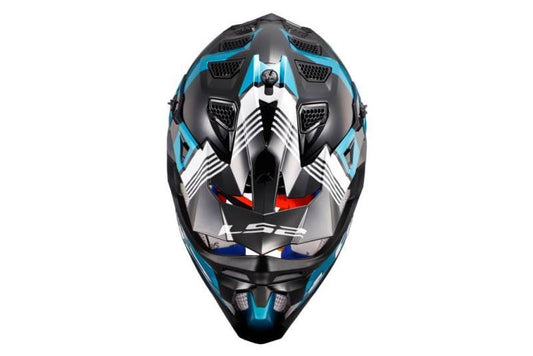 LS2 MX470 Subverter Max Matt Black Turqupsie-Helmet