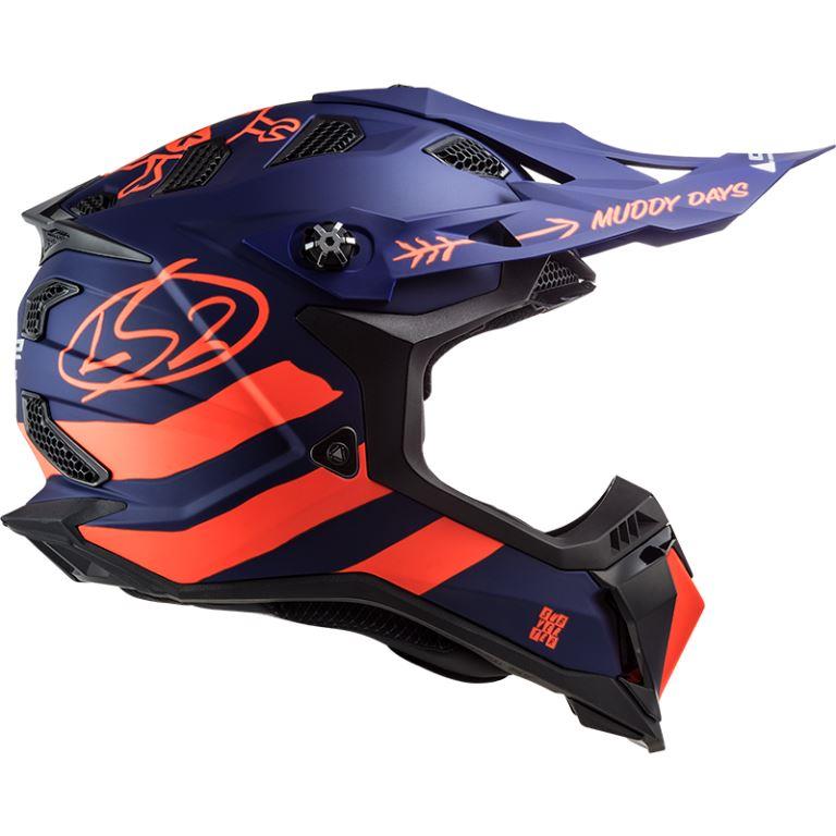 LS2 MX700 Subverter Evo Cargo Matt Blue Fluo Orange - Helmet