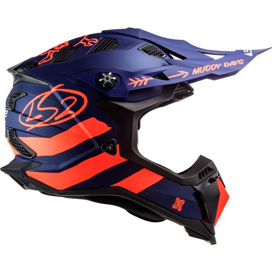 LS2 MX700 Subverter Evo Cargo Matt Blue Fluo Orange - Helmet