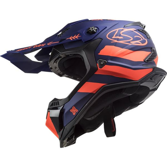 LS2 MX700 Subverter Evo Cargo Matt Blue Fluo Orange - Helmet - Riders Junction