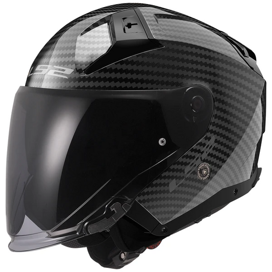 LS2 OF603 Infinity II Glossy Carbon Jet Helmet