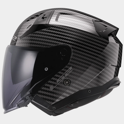 LS2 OF603 Infinity II Glossy Carbon Jet Helmet