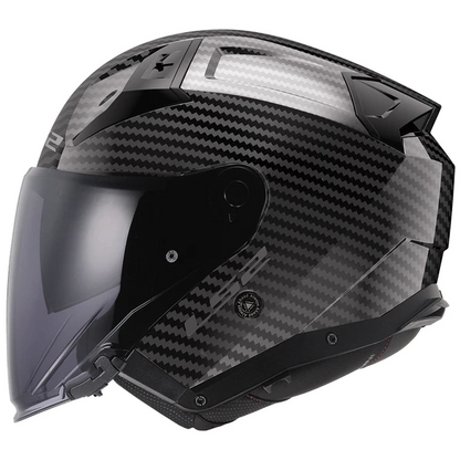 LS2 OF603 Infinity II Glossy Carbon Jet Helmet