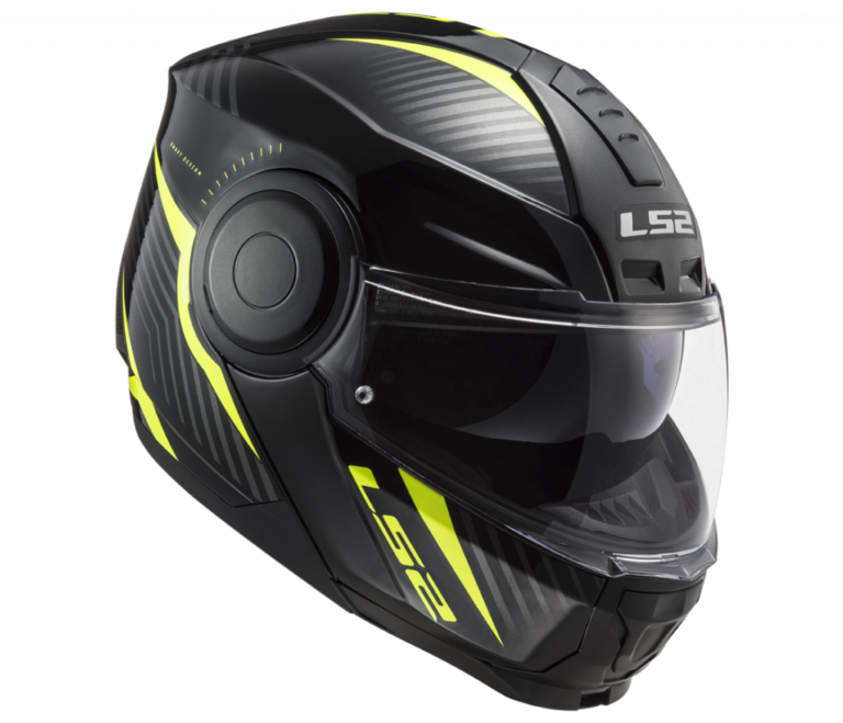 LS2 Scope Skid Helmet Black H-V Yellow-FF902