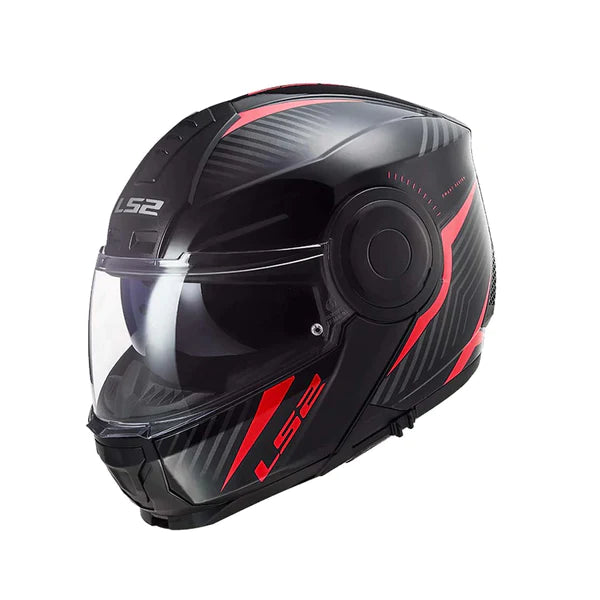 LS2 Scope Skid Helmet Glossy Black Red-FF902