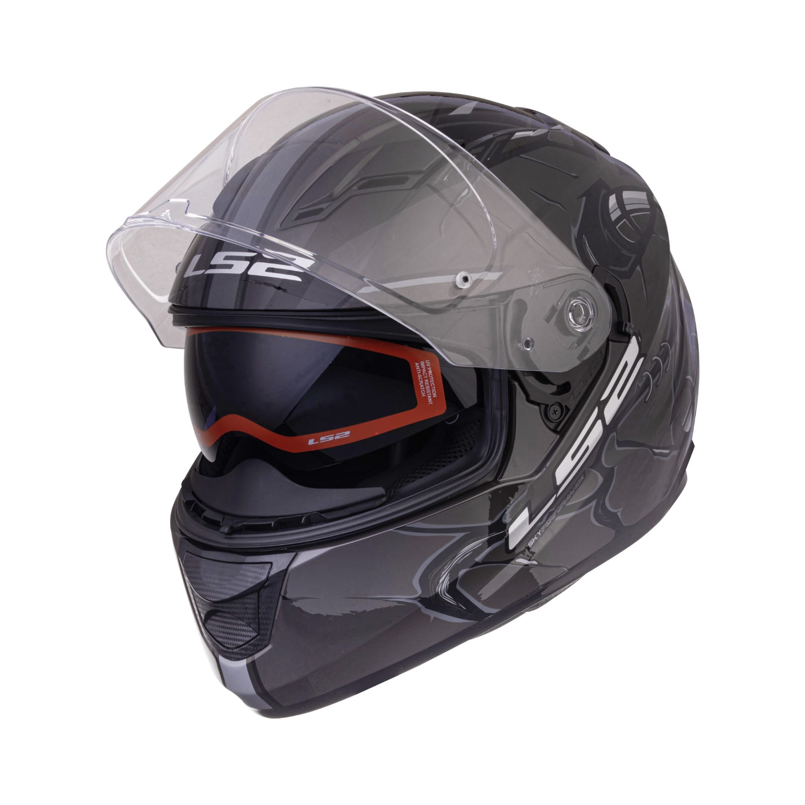 LS2 Stream Evo 2XL Helmet Zuko Black Grey with Pinlock-FF320