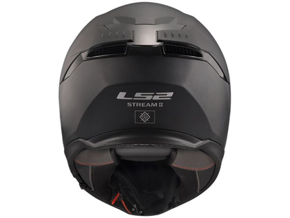 LS2 Stream II Solid Matt Black Helmet (D-Ring)