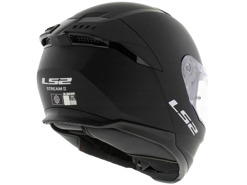 LS2 Stream II Solid Matt Black Helmet (D-Ring)