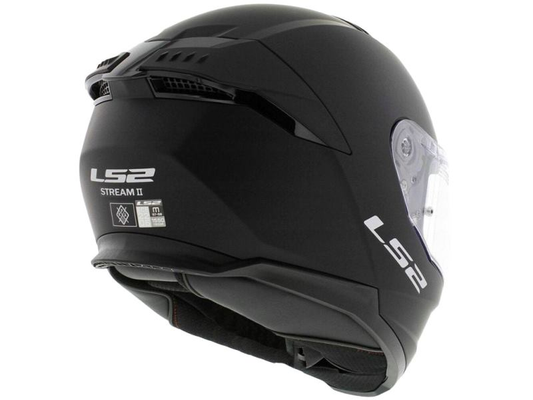 LS2 Stream II Solid Matt Black Helmet (D-Ring)