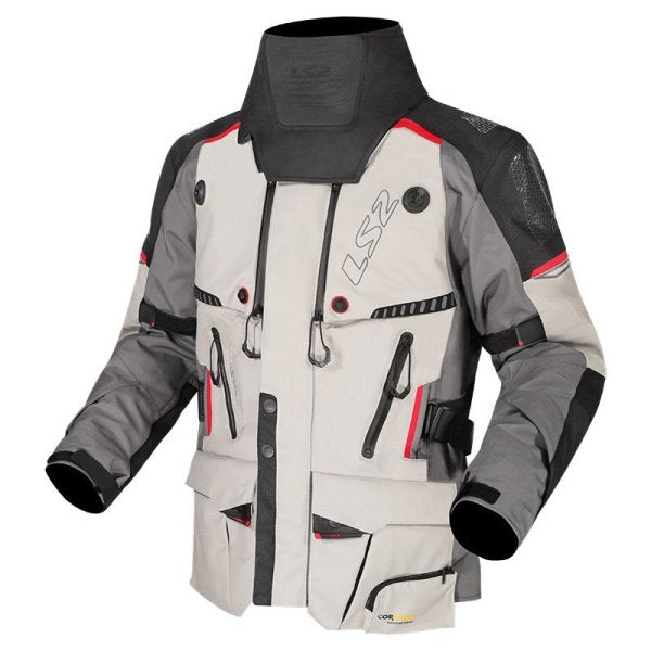 LS2 Apollo Riding Jacket Grey Black Red