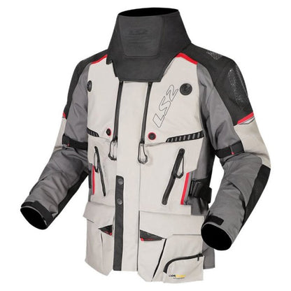 LS2 Apollo Riding Jacket Grey Black Red