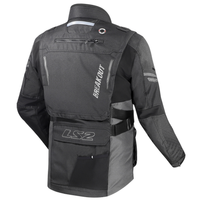 LS2 Breakout Man Jacket Black Smoke (CE Class AA Certified)