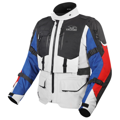 LS2 Breakout Man Jacket Grey Blue Red (CE Class AA Certified)