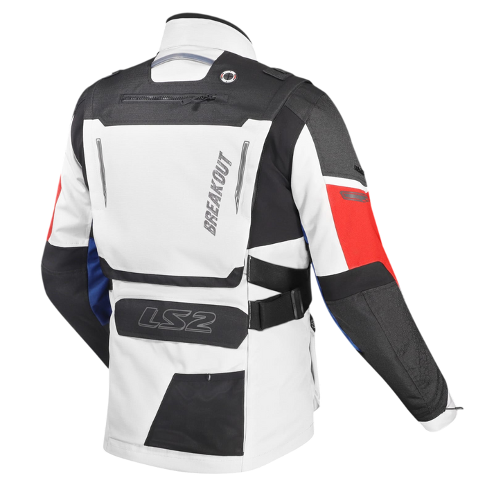 LS2 Breakout Man Jacket Grey Blue Red (CE Class AA Certified)