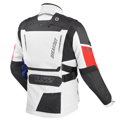 LS2 Breakout Man Jacket Grey Blue Red (CE Class AA Certified)
