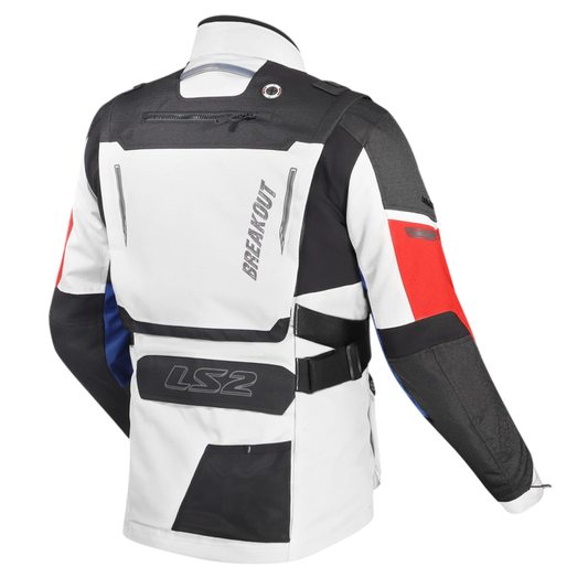 LS2 Breakout Man Jacket Grey Blue Red (CE Class AA Certified)