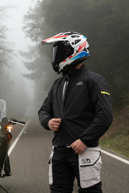 LS2 Breakout Man Jacket Grey Blue Red (CE Class AA Certified)