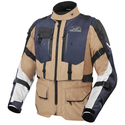 LS2 Breakout Man Jacket Sand Blue Grey (CE Class AA Certified)