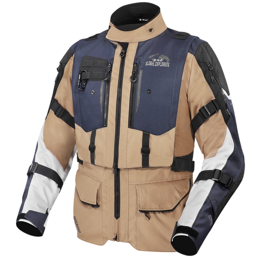 LS2 Breakout Man Jacket Sand Blue Grey (CE Class AA Certified)