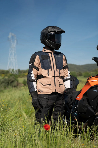 LS2 Breakout Man Jacket Sand Blue Grey (CE Class AA Certified)