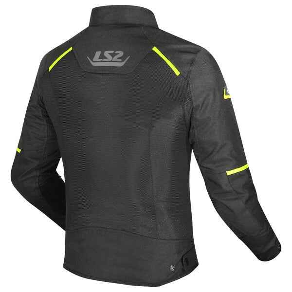 LS2 Breeze Jacket CE Class A Certified Jacket (Black Hi-Viz Yellow)