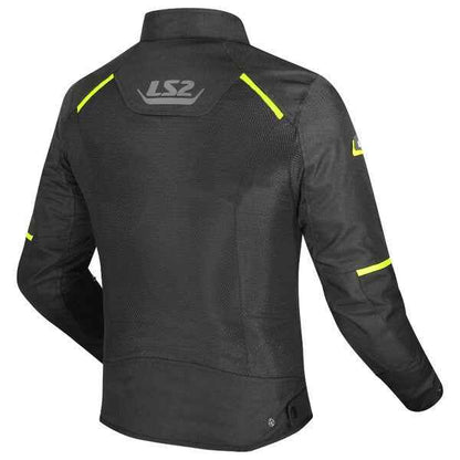 LS2 Breeze Jacket CE Class A Certified Jacket (Black Hi-Viz Yellow)