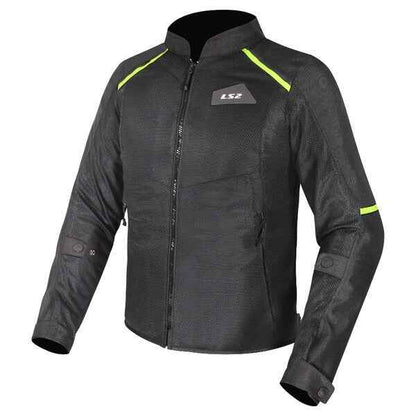 LS2 Breeze Jacket CE Class A Certified Jacket (Black Hi-Viz Yellow)
