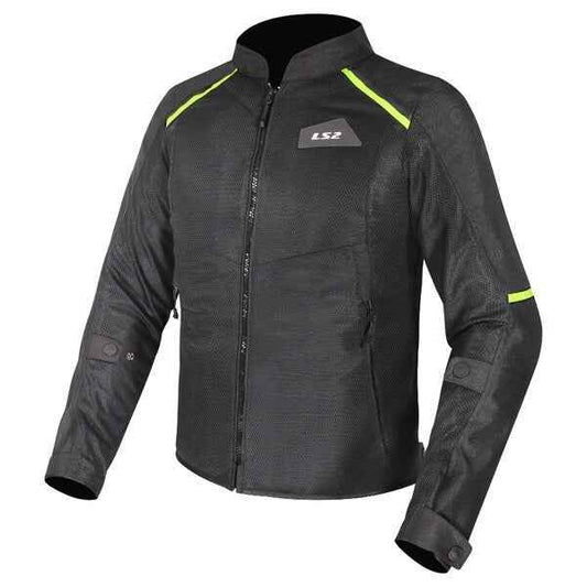 LS2 Breeze Jacket CE Class A Certified Jacket (Black Hi-Viz Yellow)