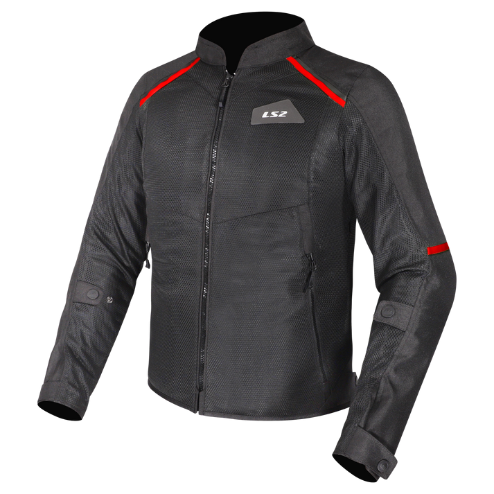 LS2 Breeze Jacket CE Class A Certified Jacket (Black Red)