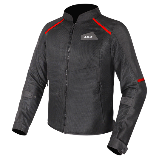 LS2 Breeze Jacket CE Class A Certified Jacket (Black Red)