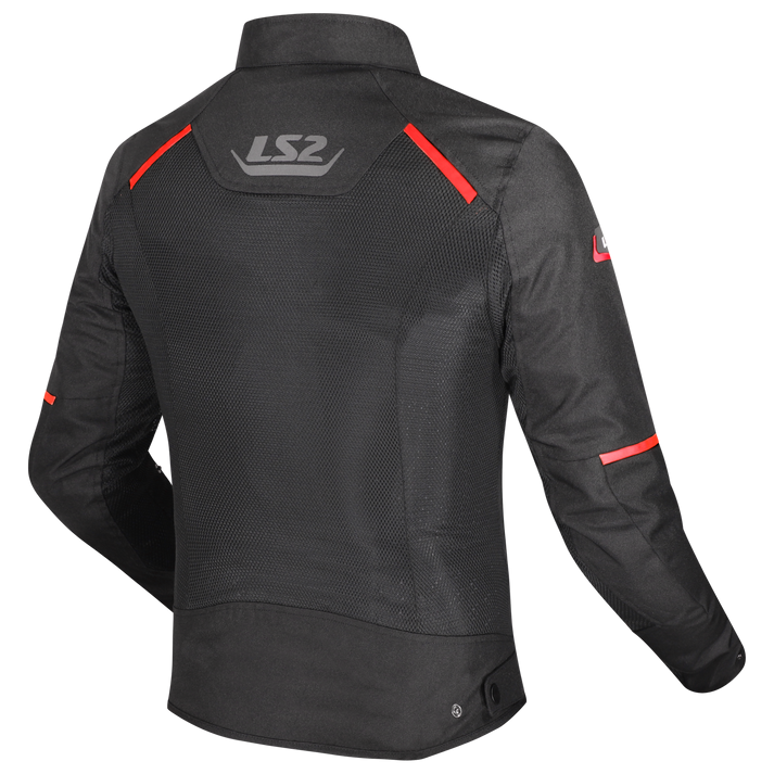 LS2 Breeze Jacket CE Class A Certified Jacket (Black Red)