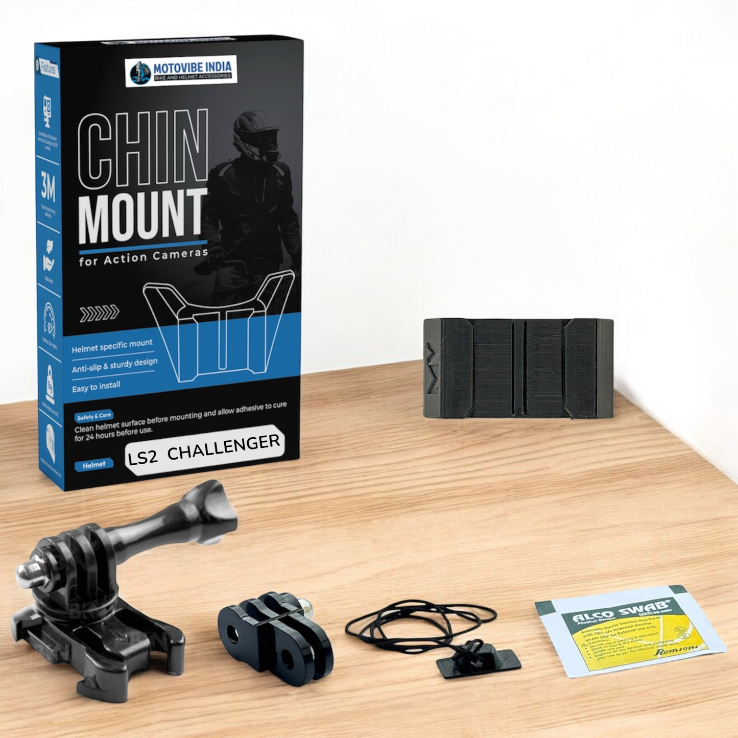 LS2 Challenger / GT Carbon FF327 Helmet Chin Mount by Motovibe