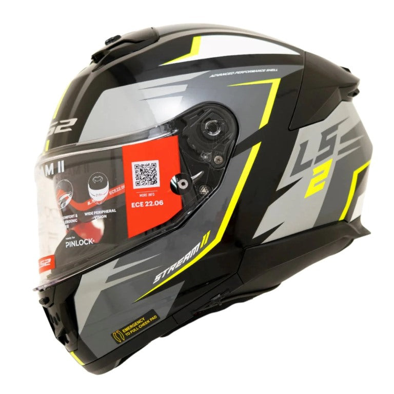 LS2 FF320 Stream II Meteor Black Yellow Helmet