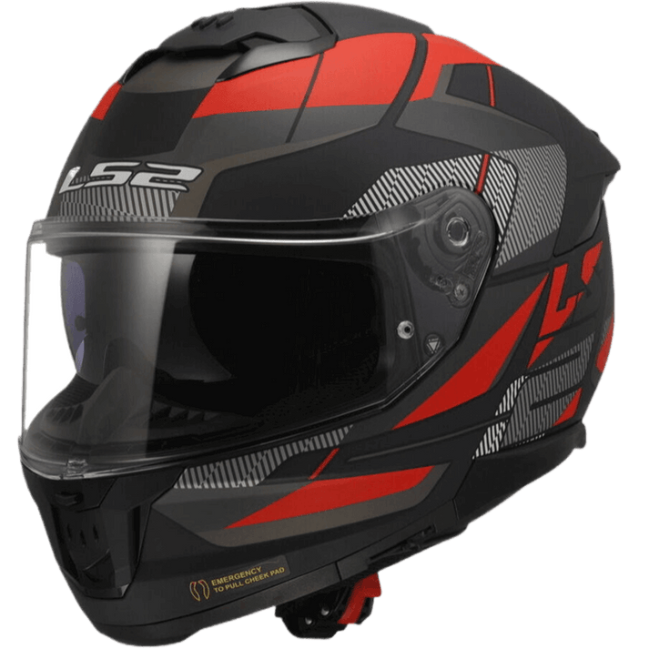 LS2 FF320 Stream II Road Gloss Black Titanium Red Helmet