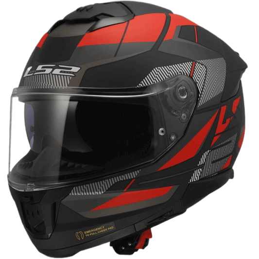 LS2 FF320 Stream II Road Gloss Black Titanium Red Helmet
