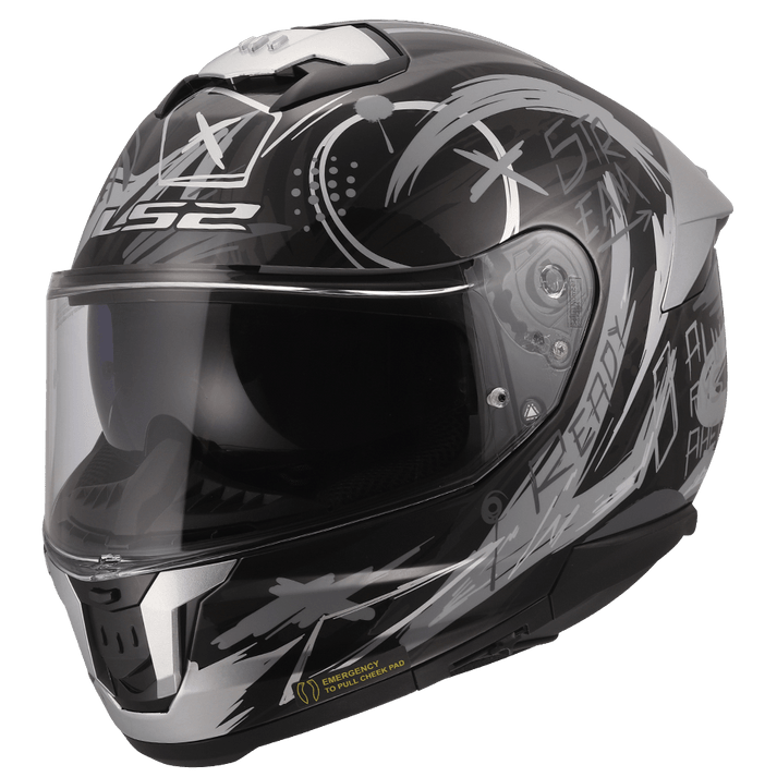 LS2 FF320 Stream II Scratches Black Nardo Grey Helmet