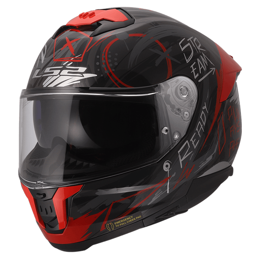 LS2 FF320 Stream II Scratches Black Red Helmet