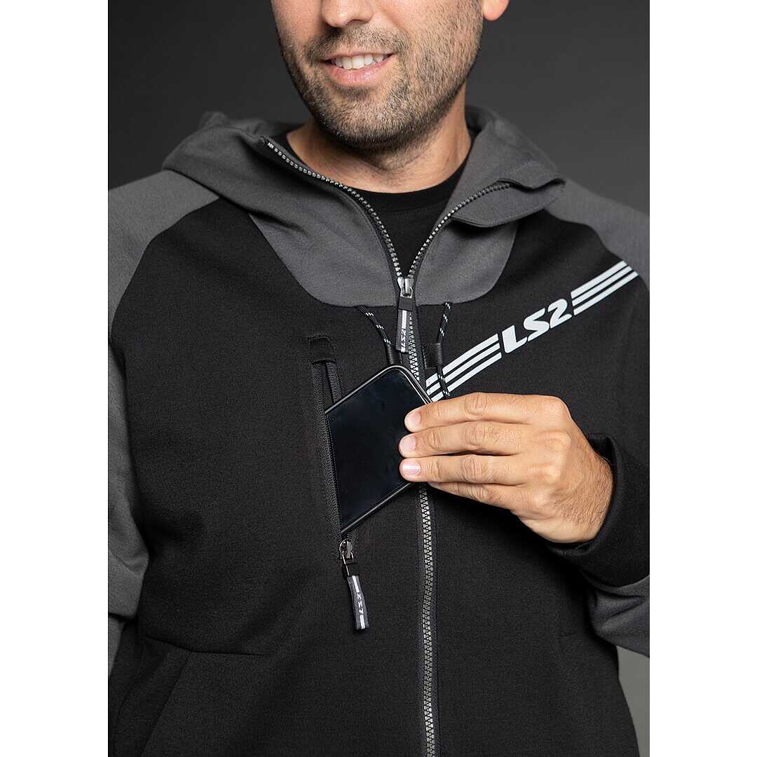 LS2 Jacket Throttle Man Jacket Black Dark Grey