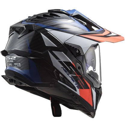 LS2 MX701 Explorer Carbon Focus Gloss Blue White Red - Helmet