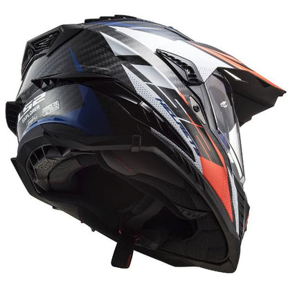 LS2 MX701 Explorer Carbon Focus Gloss Blue White Red - Helmet